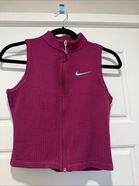 Nike Sportswear Women's SLEEVELESS Full Zip Fit PURPLE Crop Top
